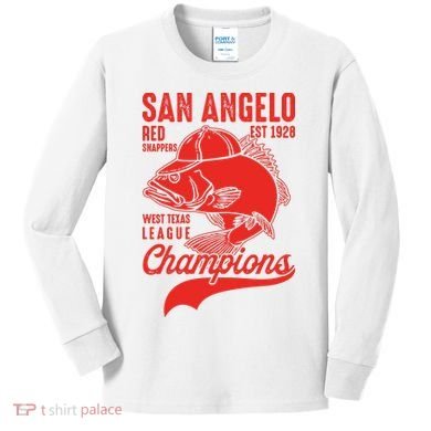 San Angelo Red Snappers West Texas League Champions Kids Long Sleeve Shirt