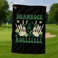 ShamRock And Roll Funny St. Patrick's Day Golf Towel thumb 1