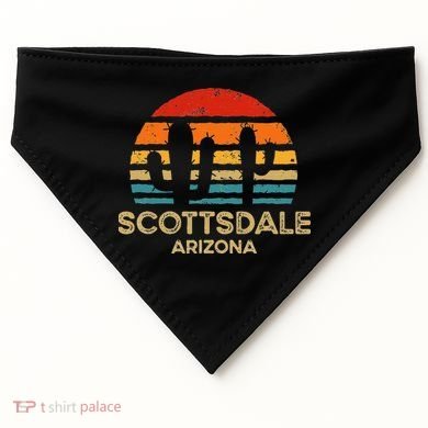 Scottsdale Arizona Retro Sunset USA-Made Doggie Bandana