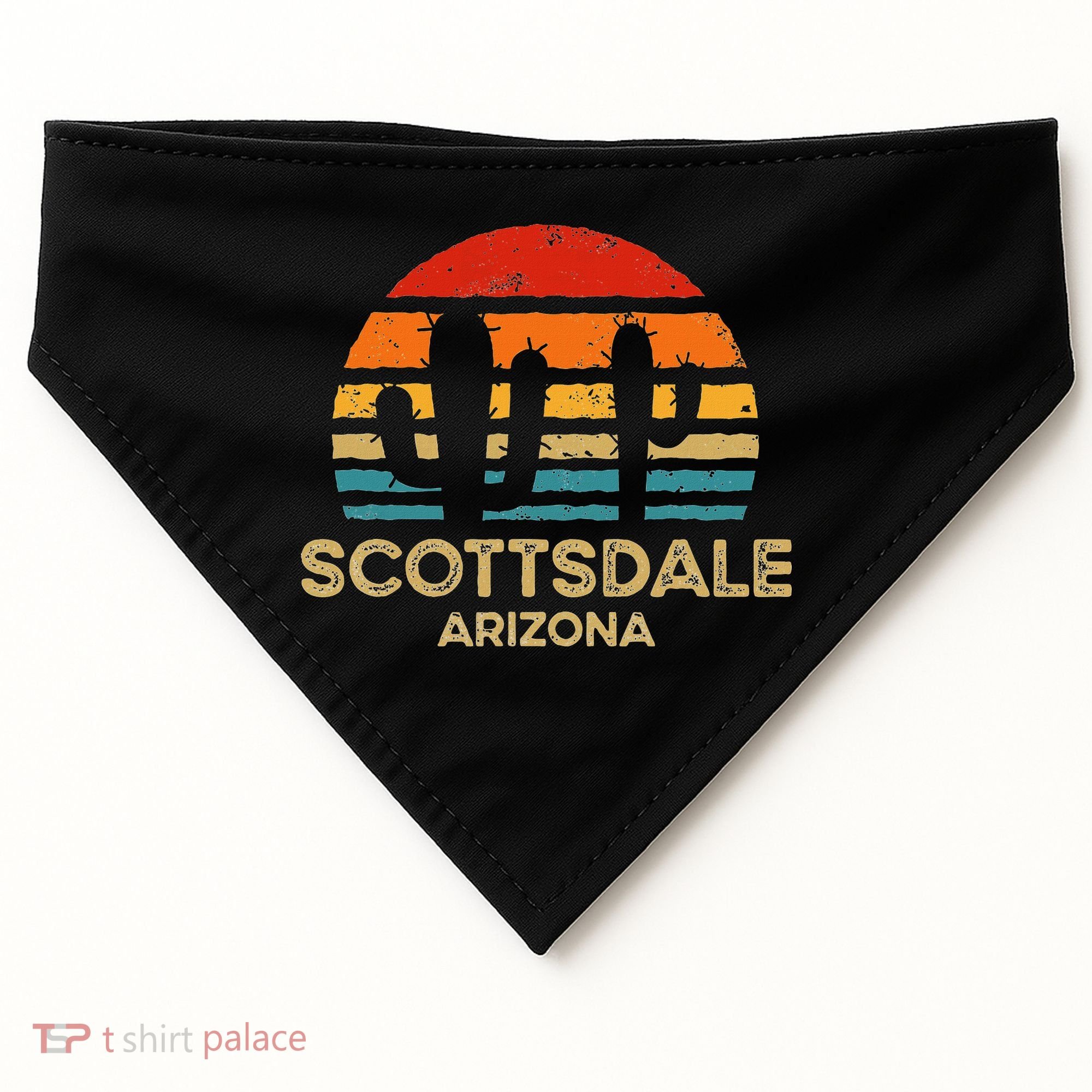 Scottsdale Arizona Retro Sunset USA-Made Doggie Bandana