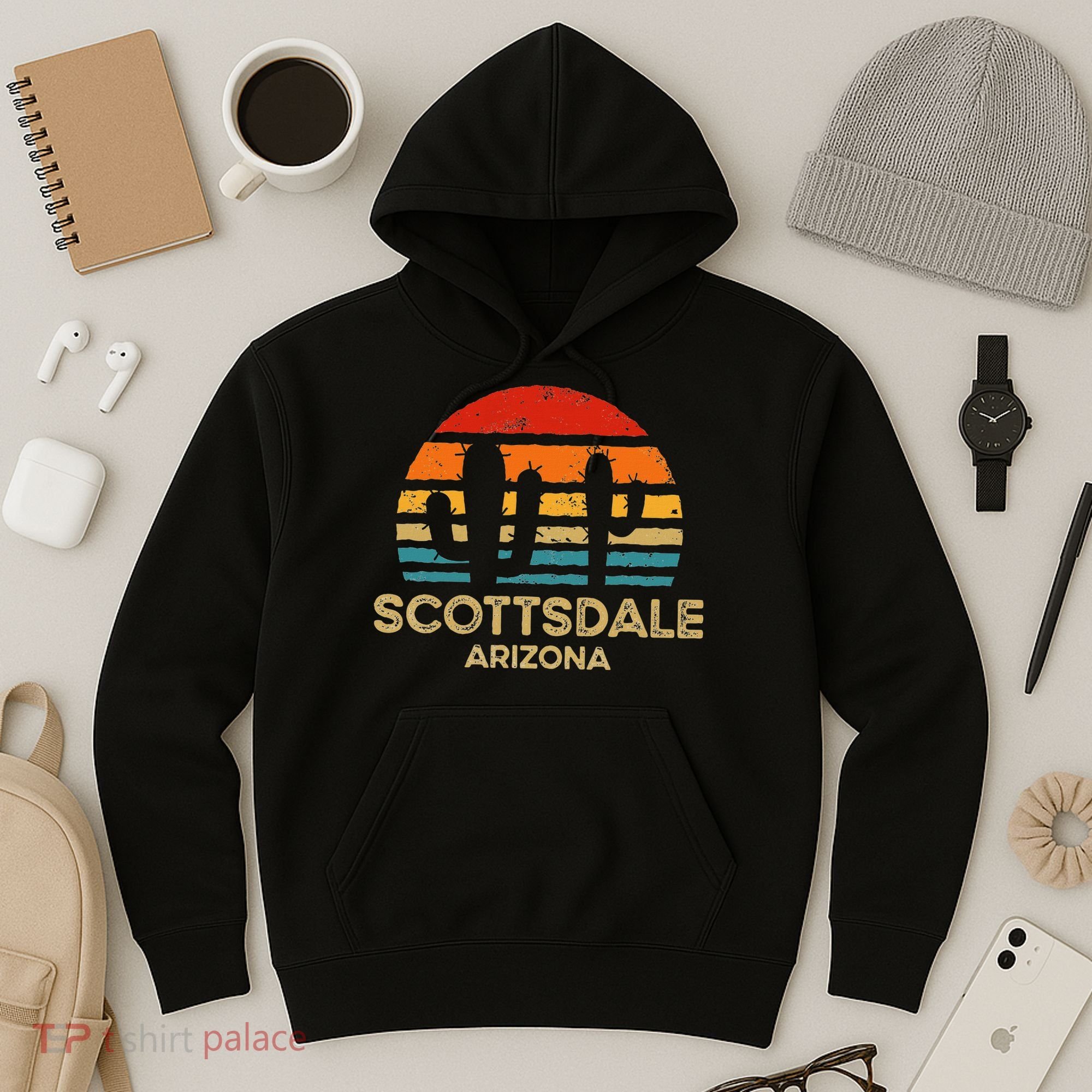 Scottsdale Arizona Retro Sunset Hoodie