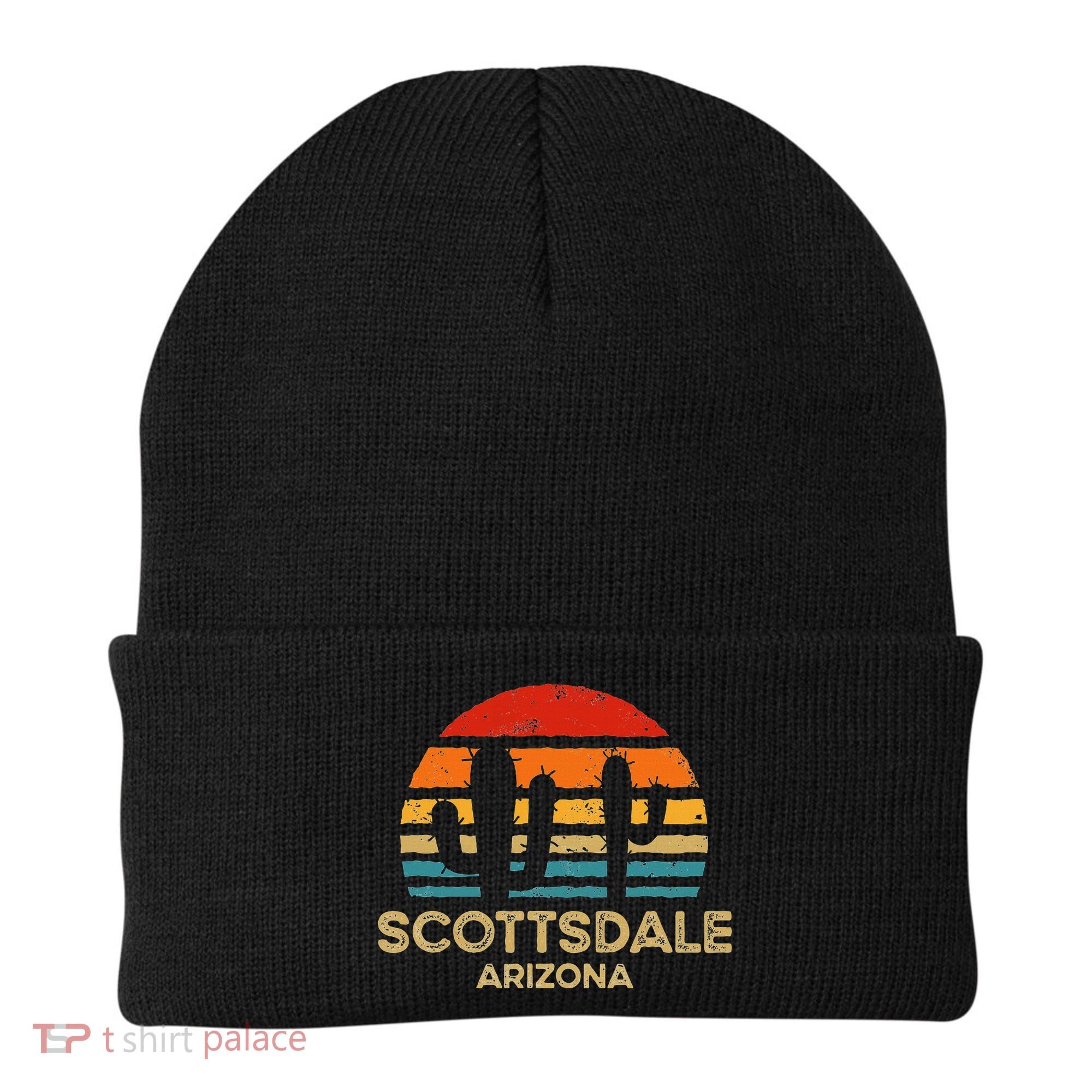 Scottsdale Arizona Retro Sunset Beanie