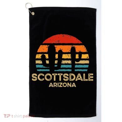 Scottsdale Arizona Retro Sunset Golf Towel