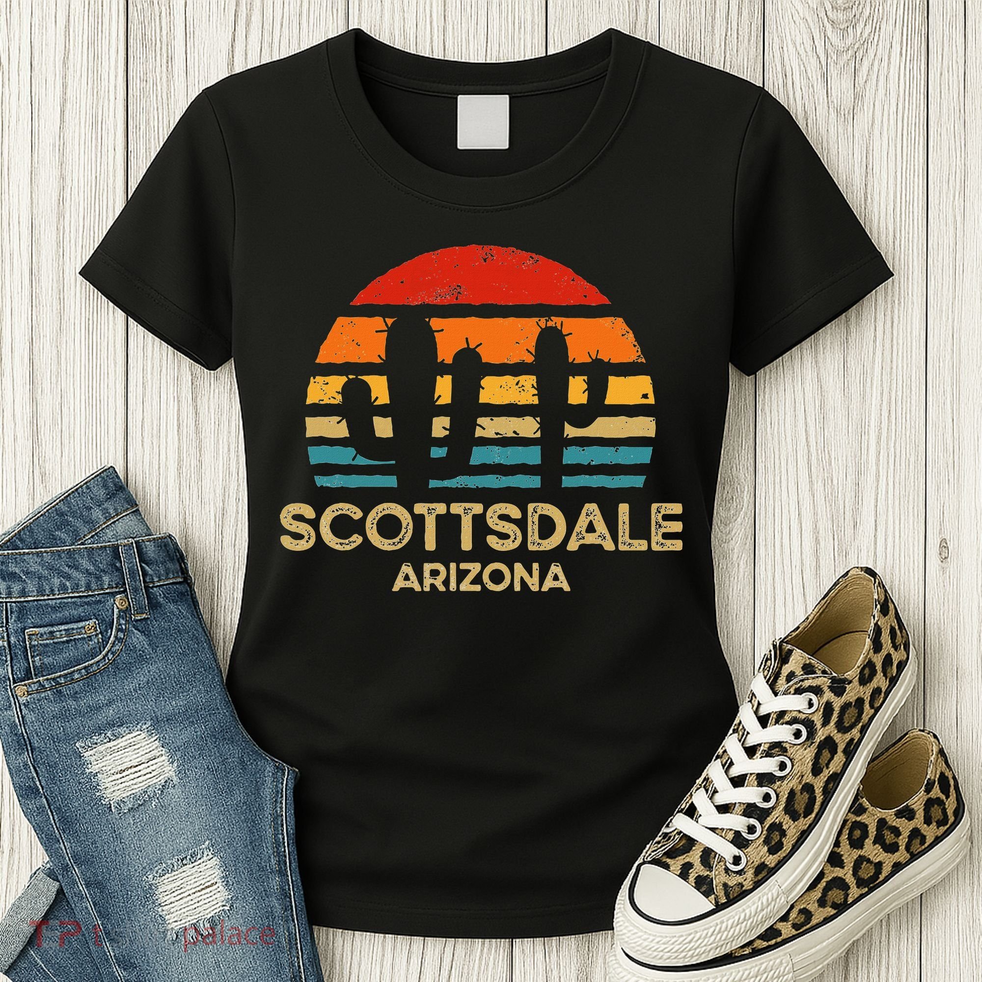 Scottsdale Arizona Retro Sunset Women's T-Shirt