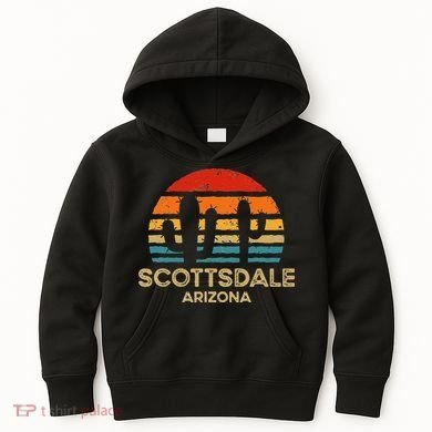 Scottsdale Arizona Retro Sunset Kids Hoodie