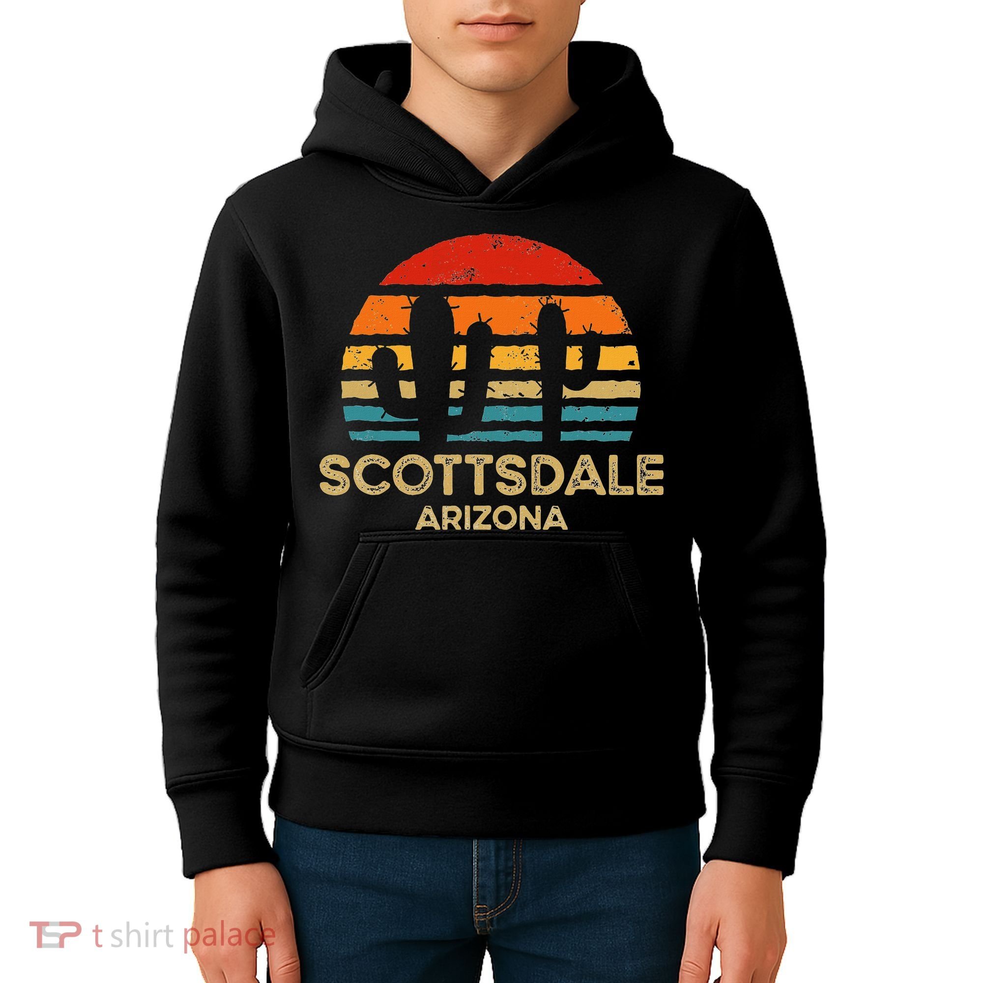 Scottsdale Arizona Retro Sunset Kids Hoodie