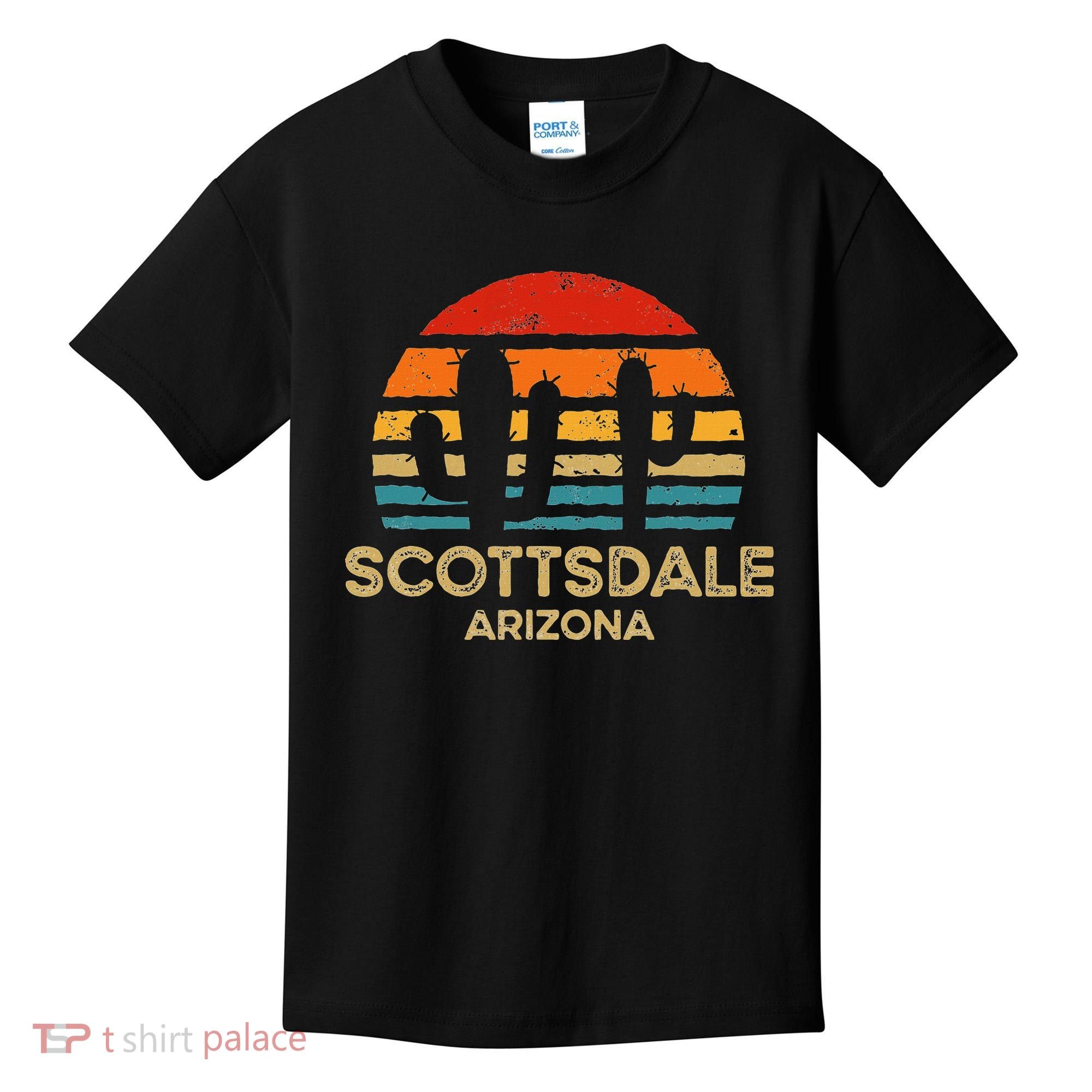 Scottsdale Arizona Retro Sunset Kids T-Shirt