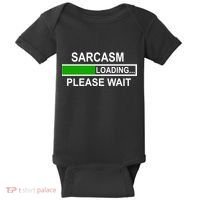 Sarcasm Loading Please Wait Baby Bodysuit thumb 0