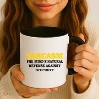 Sarcasm The Mind's Natural Defense Coffee Mug thumb 3