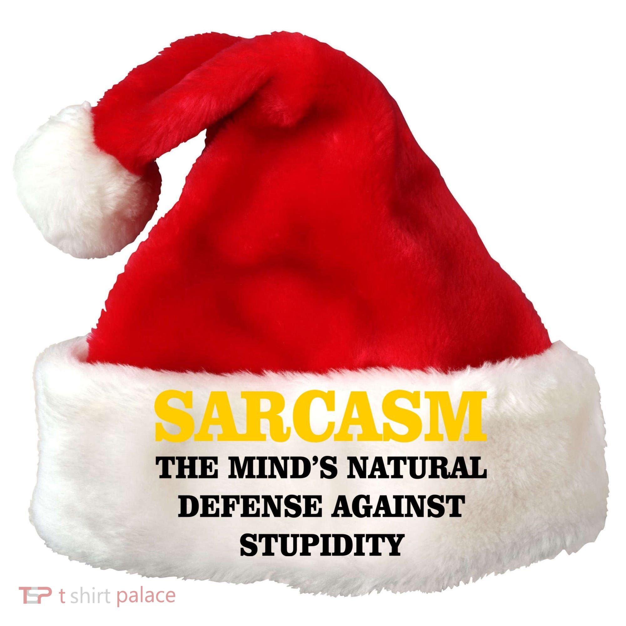 Sarcasm The Mind's Natural Defense Santa Hat