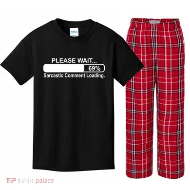 Sarcastic Comment Loading Kids Plaid Pajama Set