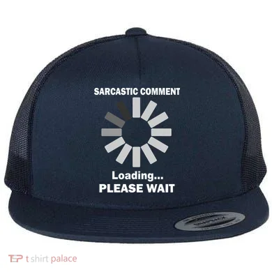 Sarcastic Comment Loading Please Wait Flat Bill Trucker Hat
