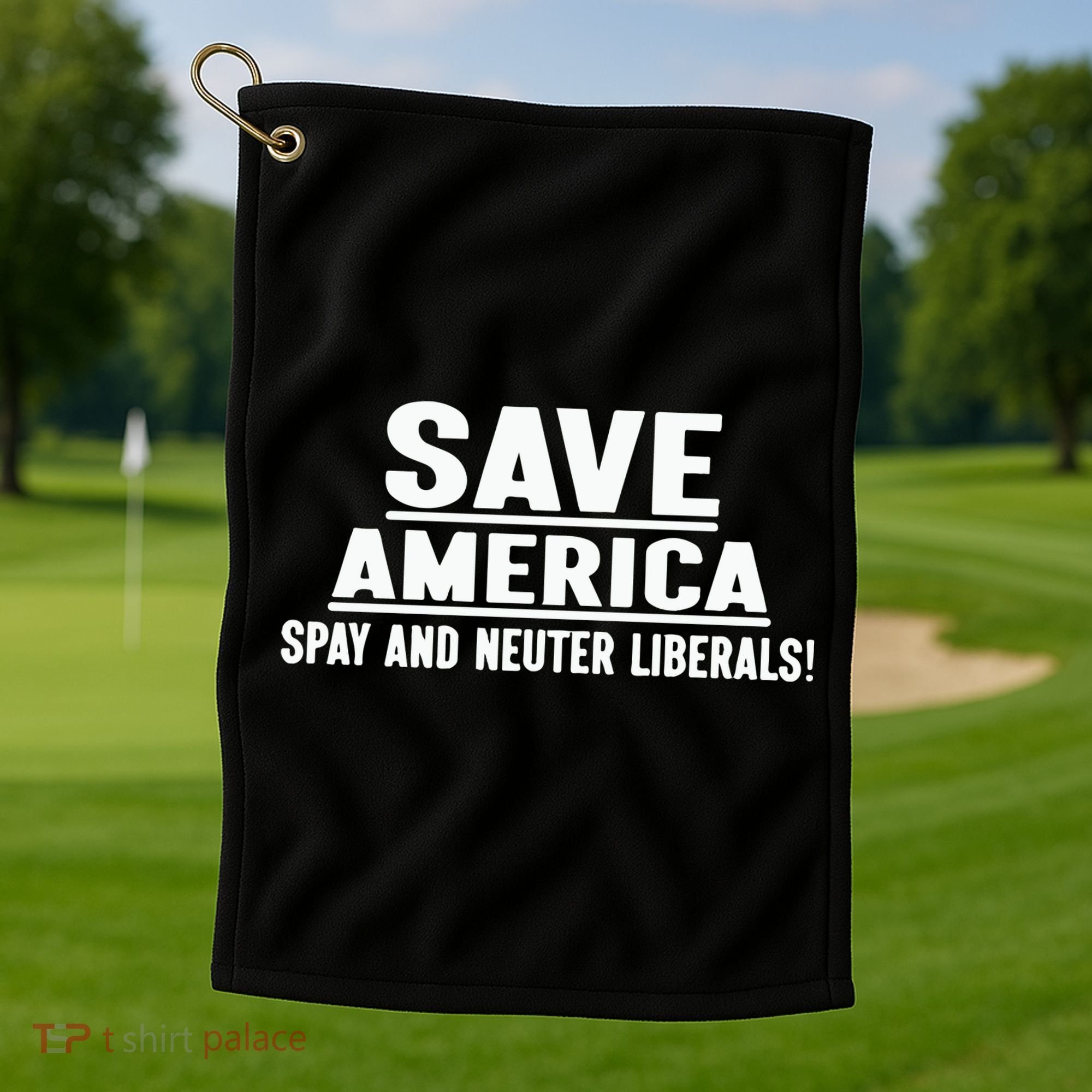 Save America Spay And Neuter Liberals Golf Towel