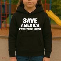 Save America Spay And Neuter Liberals Kids Hoodie thumb 3
