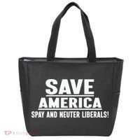 Save America Spay And Neuter Liberals Tote Bag thumb 0