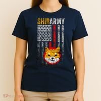 Shiba Army, Shiba Inu Coin With American Flag T-Shirt thumb 4