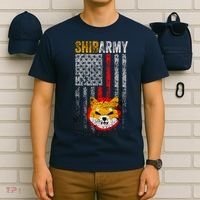 Shiba Army, Shiba Inu Coin With American Flag T-Shirt thumb 6