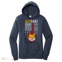 Shiba Army, Shiba Inu Coin With American Flag Women's Hoodie thumb 0