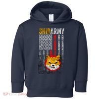 Shiba Army, Shiba Inu Coin With American Flag Toddler Hoodie thumb 0