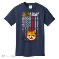Shiba Army, Shiba Inu Coin With American Flag Kids T-Shirt thumb 0