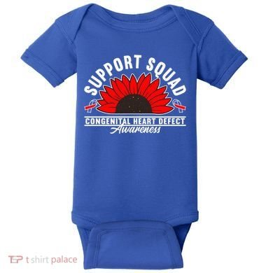 Support Awareness Squad I CHD Congenital Heart Defect Baby Bodysuit