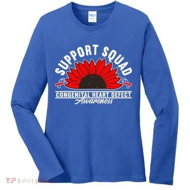 Support Awareness Squad I CHD Congenital Heart Defect Women's Long Sleeve Shirt