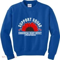 Support Awareness Squad I CHD Congenital Heart Defect Kids Sweatshirt thumb 0