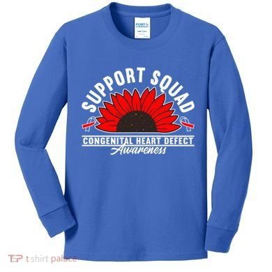 Support Awareness Squad I CHD Congenital Heart Defect Kids Long Sleeve Shirt