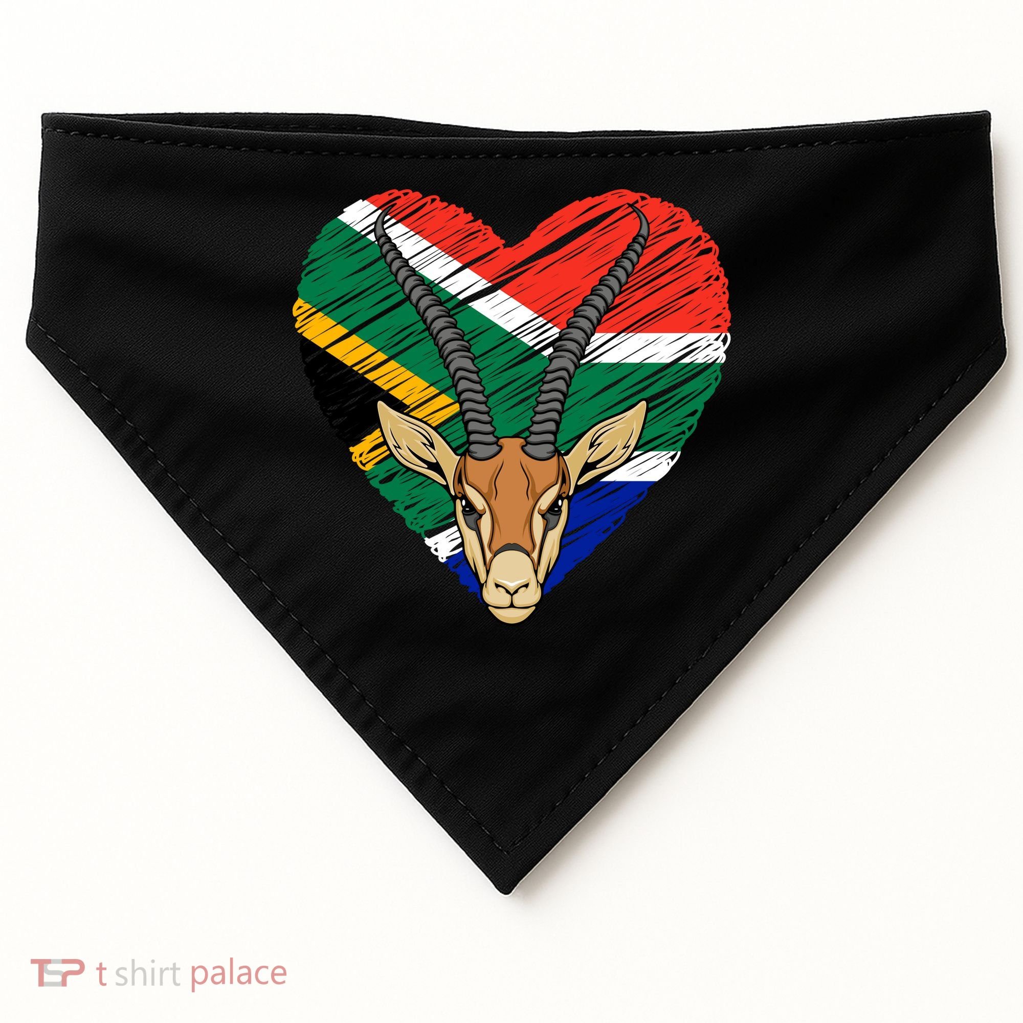 South African Springbok Flag USA-Made Doggie Bandana