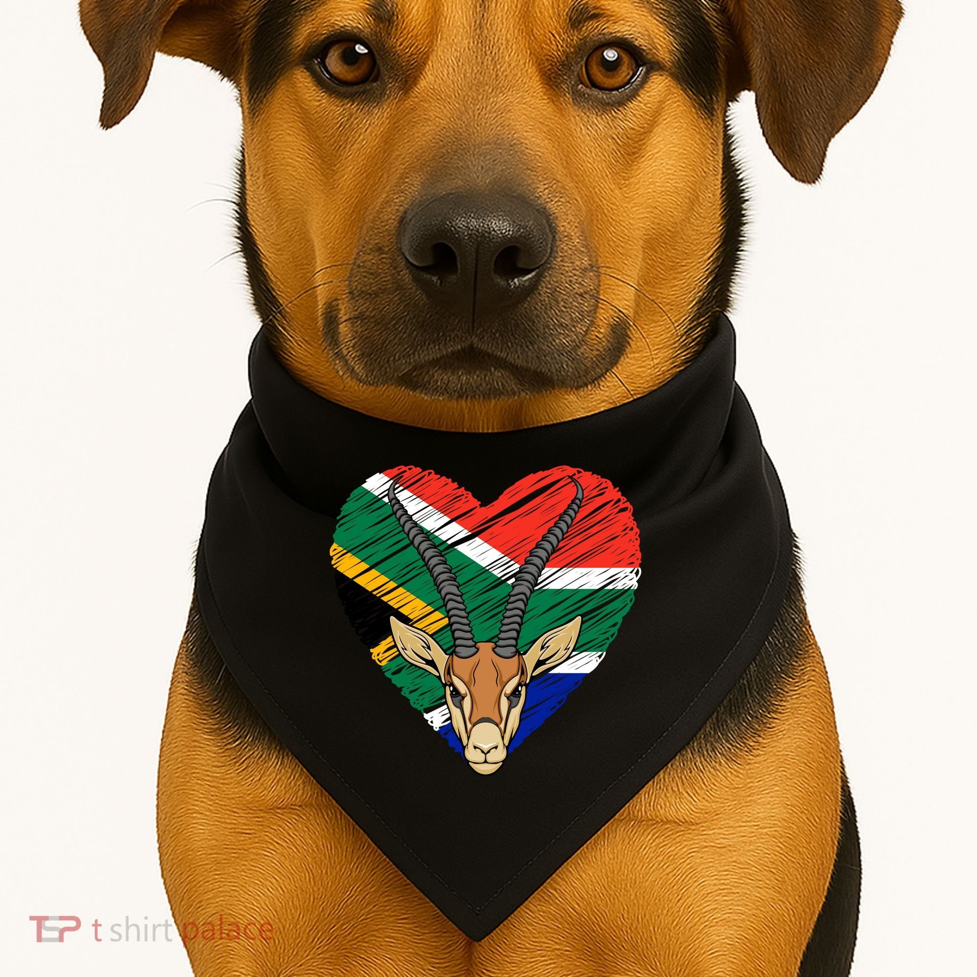 South African Springbok Flag USA-Made Doggie Bandana