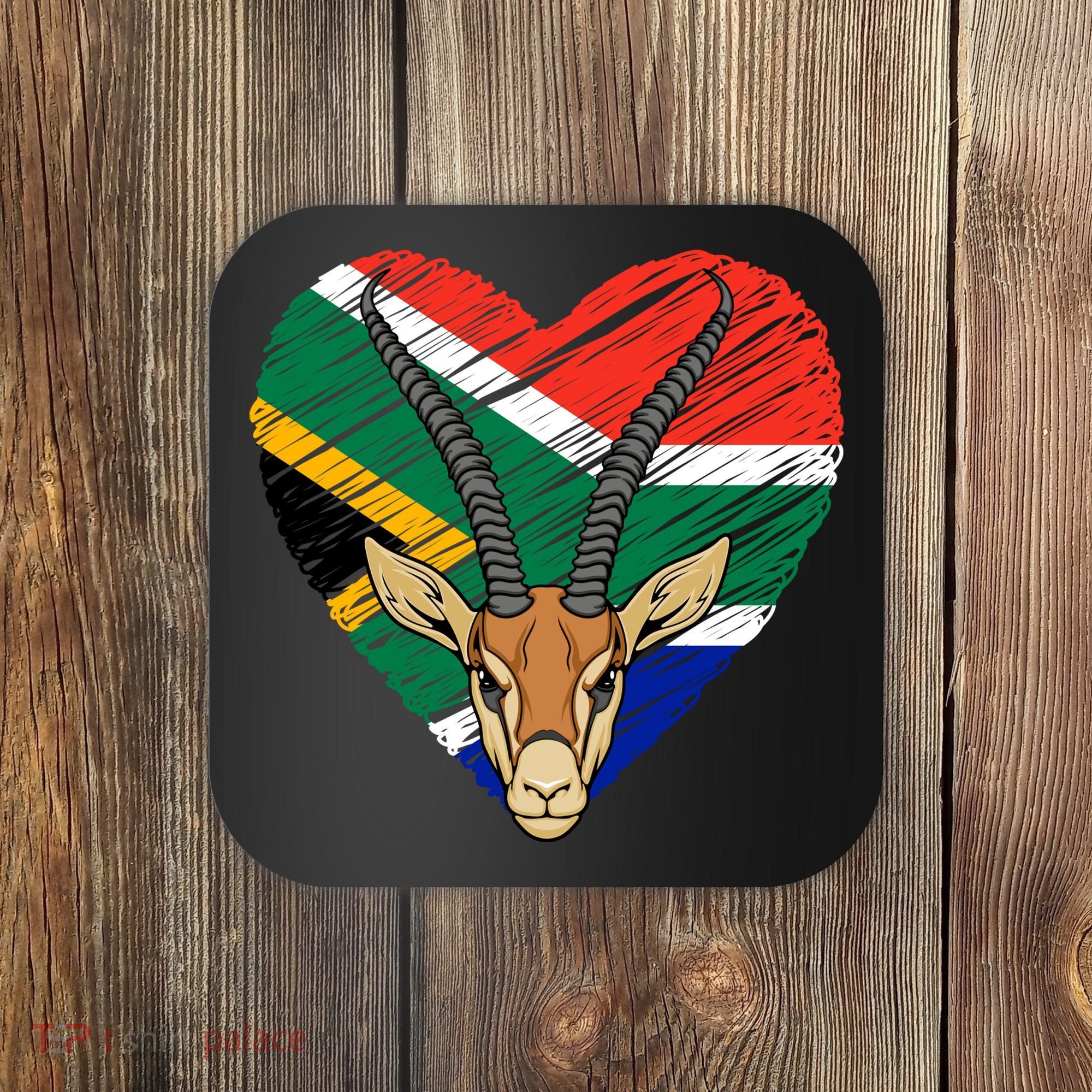 South African Springbok Flag Coaster