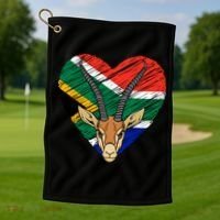 South African Springbok Flag Golf Towel thumb 1