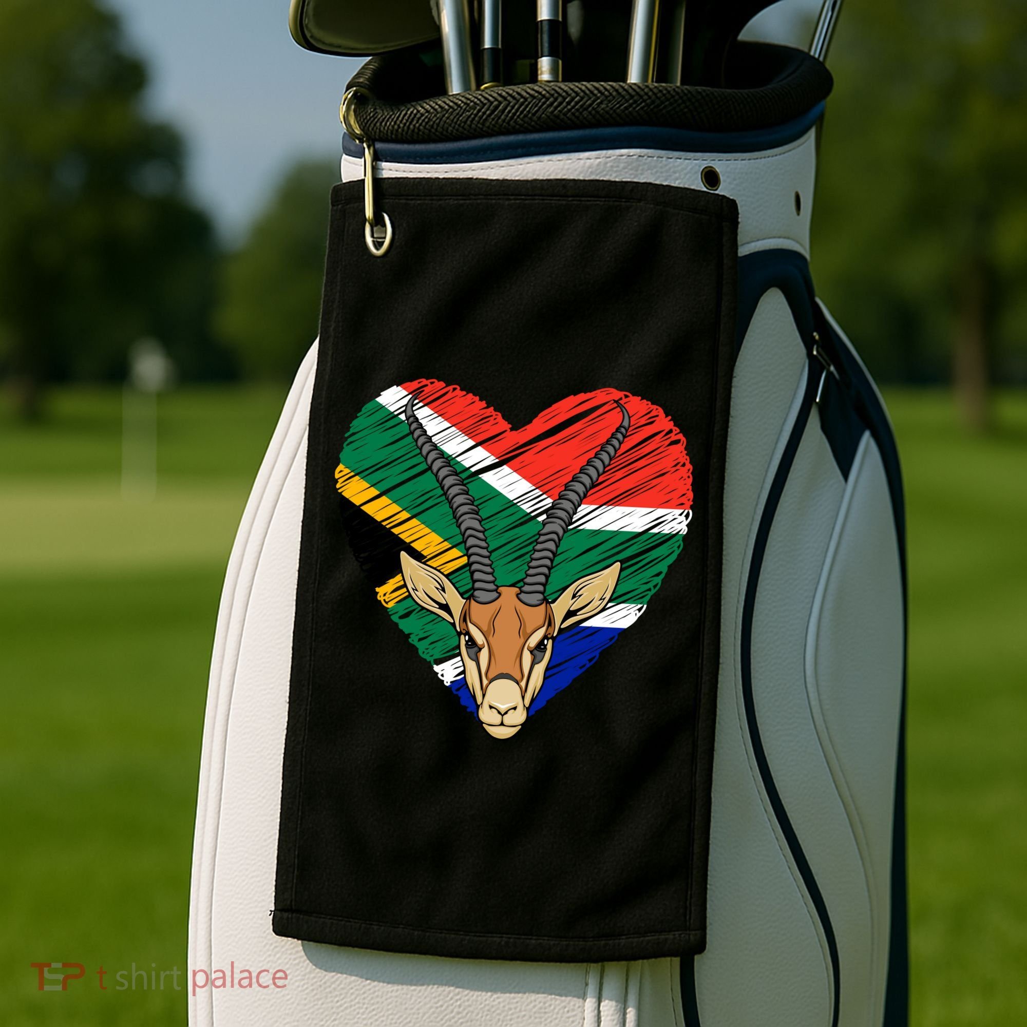 South African Springbok Flag Golf Towel