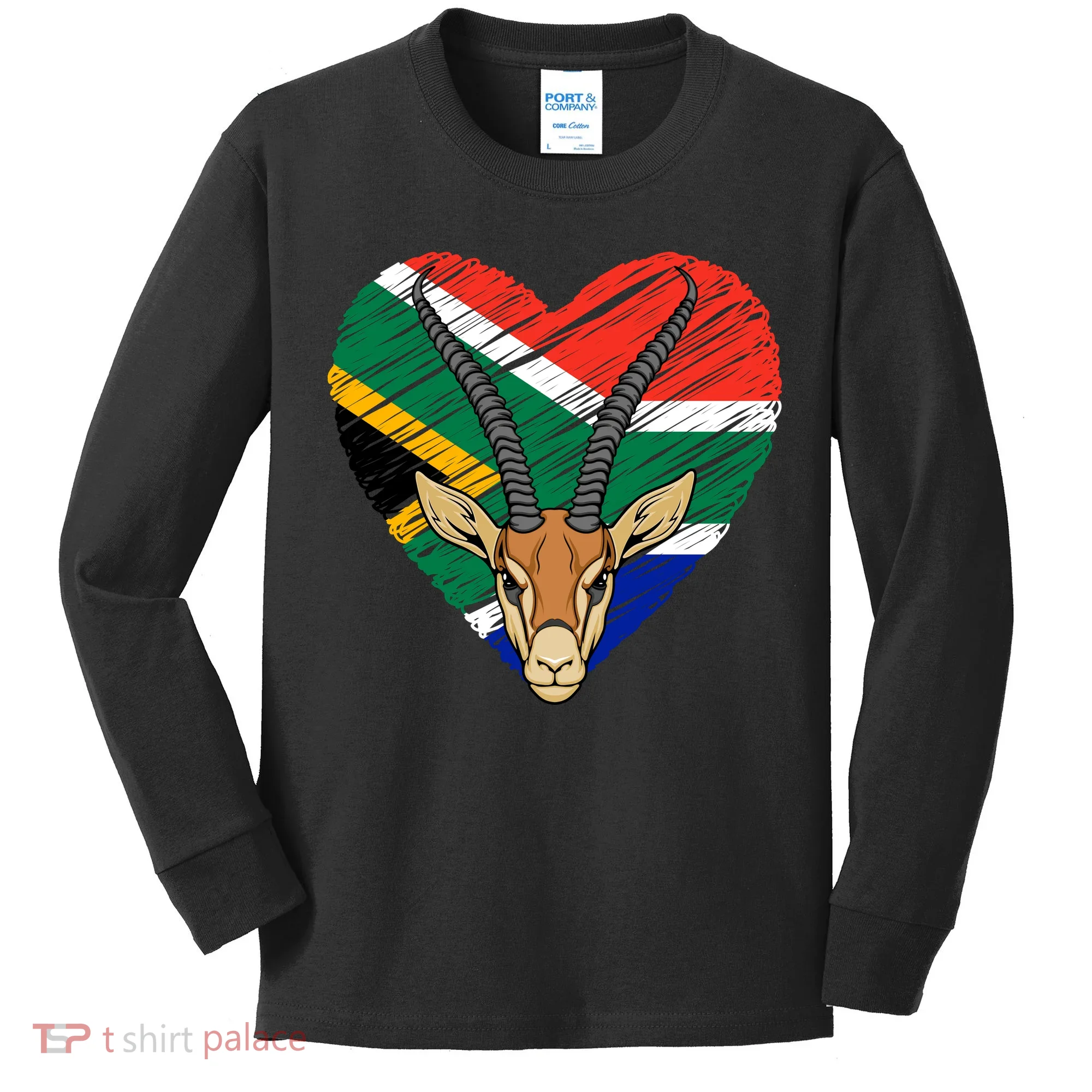 South African Springbok Flag Kids Long Sleeve Shirt