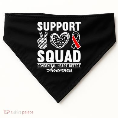 Support Awareness Squad I CHD Congenital Heart Defect USA-Made Doggie Bandana