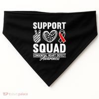Support Awareness Squad I CHD Congenital Heart Defect USA-Made Doggie Bandana thumb 0