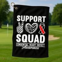 Support Awareness Squad I CHD Congenital Heart Defect Golf Towel thumb 1