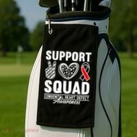 Support Awareness Squad I CHD Congenital Heart Defect Golf Towel thumb 2