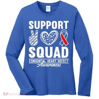 Support Awareness Squad I CHD Congenital Heart Defect Women's Long Sleeve Shirt