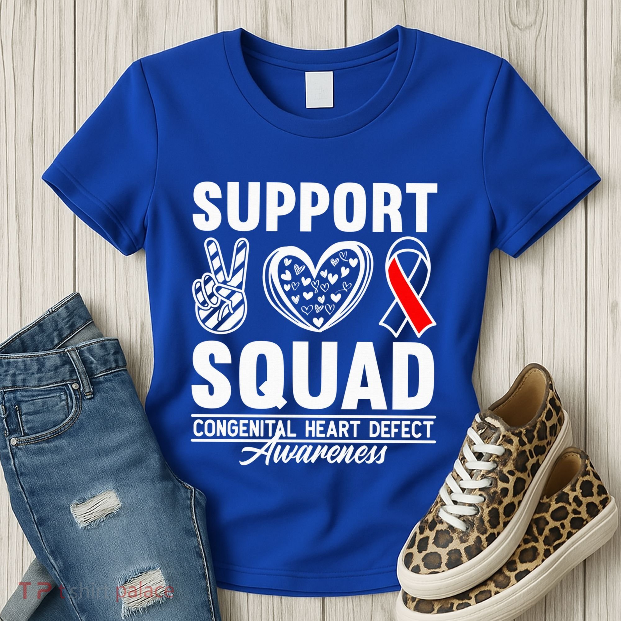 Support Awareness Squad I CHD Congenital Heart Defect Women's T-Shirt