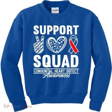 Support Awareness Squad I CHD Congenital Heart Defect Kids Sweatshirt