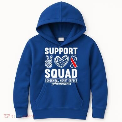 Support Awareness Squad I CHD Congenital Heart Defect Kids Hoodie