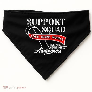 Support Awareness Squad I CHD Congenital Heart Defect USA-Made Doggie Bandana