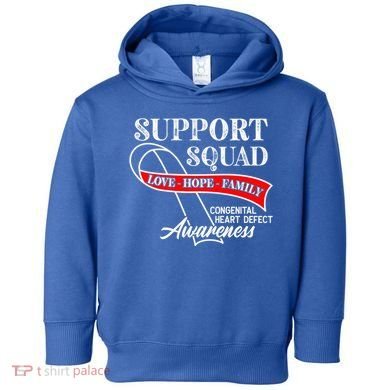 Support Awareness Squad I CHD Congenital Heart Defect Toddler Hoodie