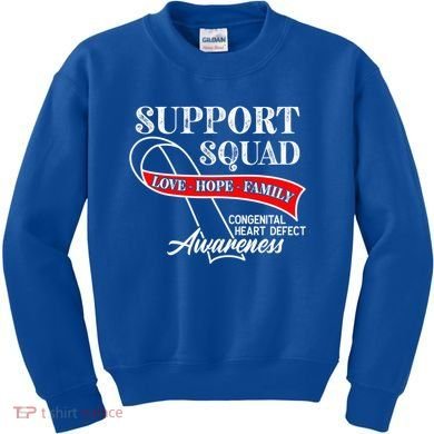 Support Awareness Squad I CHD Congenital Heart Defect Kids Sweatshirt