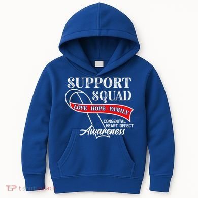 Support Awareness Squad I CHD Congenital Heart Defect Kids Hoodie