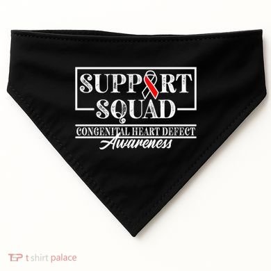 Support Awareness Squad I CHD Congenital Heart Defect USA-Made Doggie Bandana