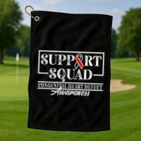 Support Awareness Squad I CHD Congenital Heart Defect Golf Towel thumb 1