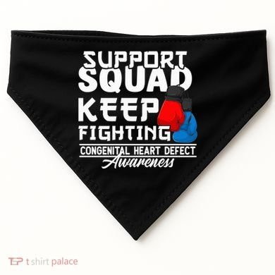 Support Awareness Squad I CHD Congenital Heart Defect USA-Made Doggie Bandana