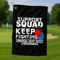 Support Awareness Squad I CHD Congenital Heart Defect Golf Towel thumb 1
